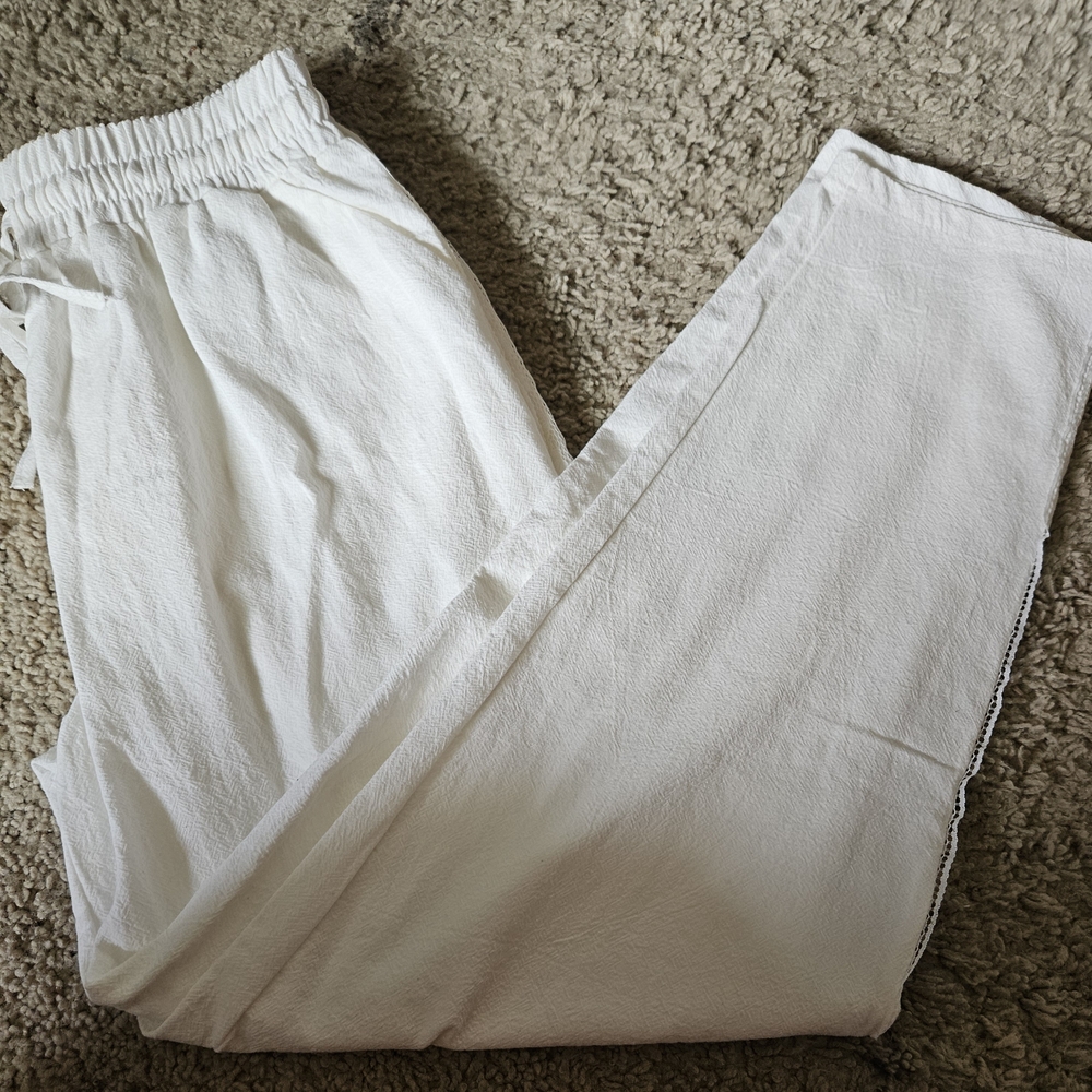 White Drawstring Joggers - Picture 7 of 9